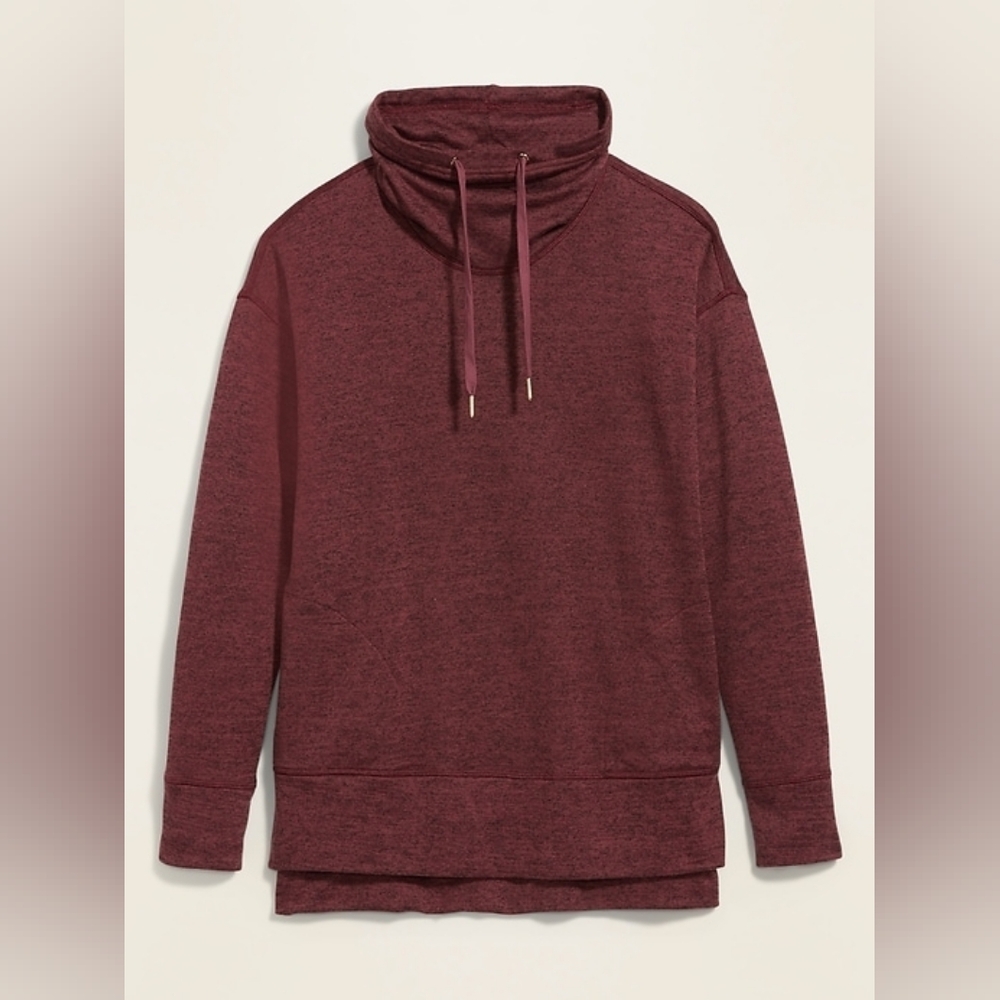 Old Navy Active Cowlneck Burgundy Pulloever, Womens Small Oversized